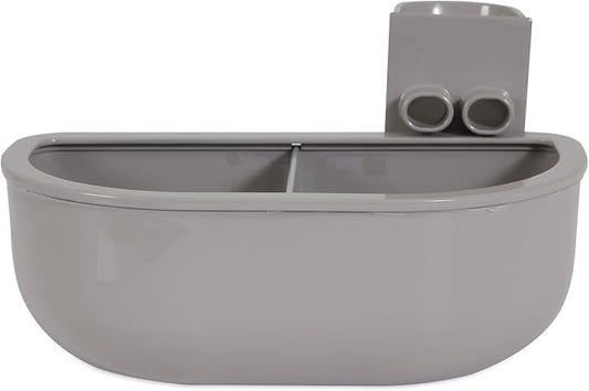 Petmate Double Diner Kennel Bowl, Gray, Small