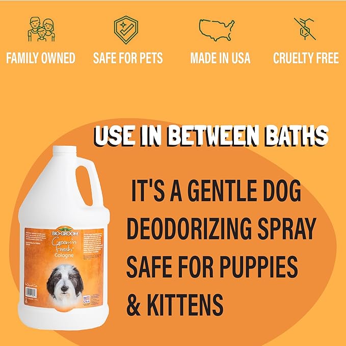 Bio-groom Groom'n Fresh Dog Cologne - Deodorizing Spray, Dog Bathing Supplies, Puppy Wash, Cat & Dog Grooming Supplies, Cruelty-Free, Made in USA, Dog Perfume - 8 fl oz 2-Pack