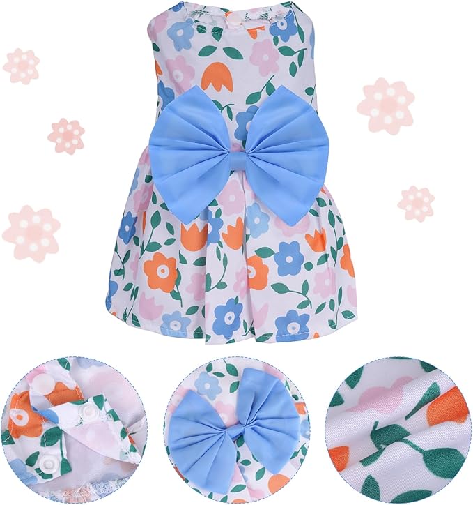 choyaxo Floral Dog Dress Cute Dog Skirt Pet Dress Summer Pet Clothes for Puppy Small Cats