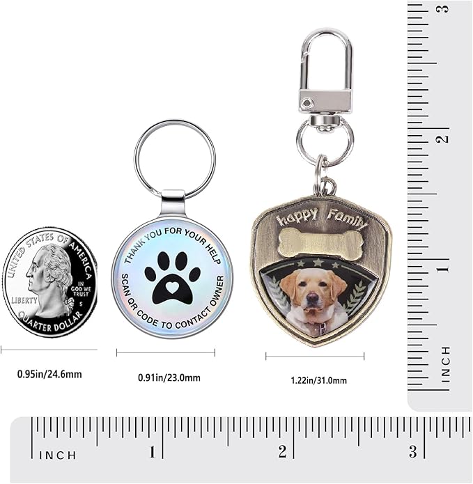 Dog Tags Personalized QR Code Dog Tags, Retro Brass Personalized Pet ID Tags Modifiable Pet Online Profile (Corgi-1)