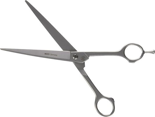 Mars Professional Stainless Steel Curved Scissors Shears, Nickel Finish, 8" Length