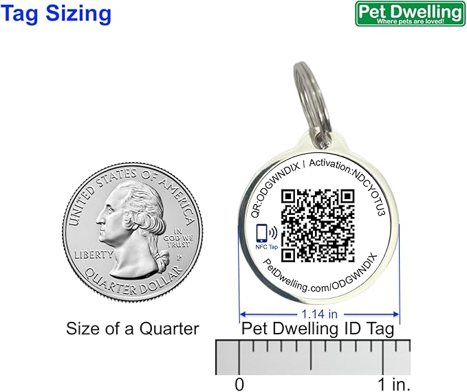 Premium NFC & QR Code Smart ID Tag for Dogs - Easy Scanning, Instant Profile Access, Real-Time Location Alerts(Silver Paw)