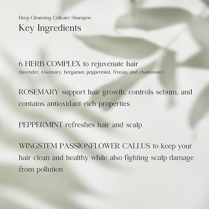 Deep Cleansing Botanic Cellcare Shampoo 500ml, 16.90 fl oz | Sulfate-Free, Paraben-Free and Color-Safe | pH Balancing