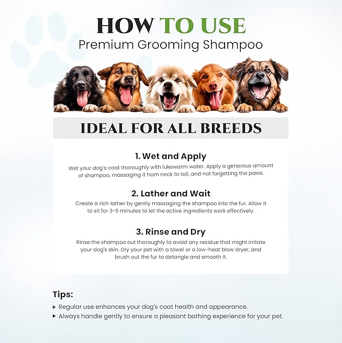 605Products - Fresh Apple Dog Shampoo for Itchy and Sensitive Skin, Puppy Shampoo and Odor Eliminator for Smelly Dogs and Puppies, Natural Pet Shampoo and Deodorizer - Dog Bath Supplies (Fresh Apple)