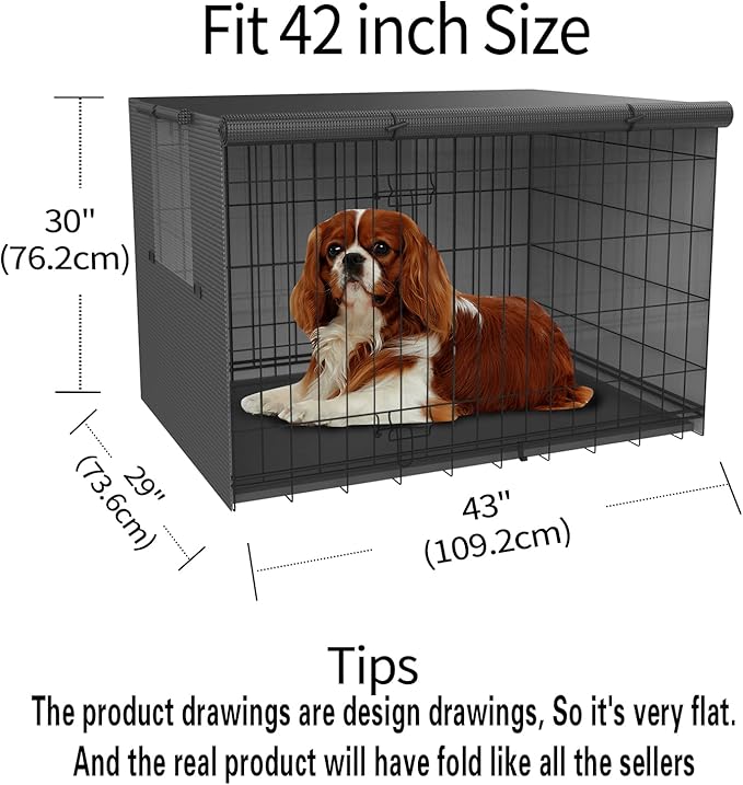Crate Cover Fit for 24 30 36 42 48-inches,Dog Crate Covers 36 inch,Cover for Dog Crate,Waterproof Dog Kennel Cover,Crate Covers for Dog Cages,Waterproof Cover for Dog Kennel,Dog Enclosure Covers