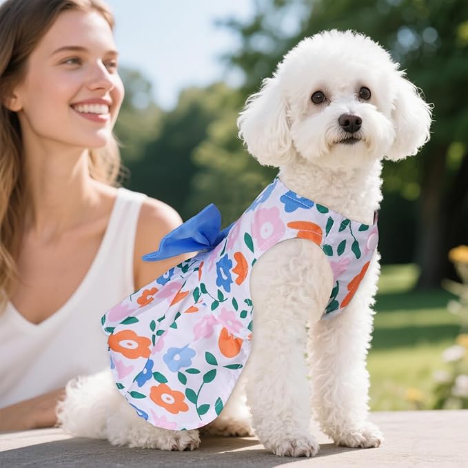 choyaxo Floral Dog Dress Cute Dog Skirt Pet Dress Summer Pet Clothes for Puppy Small Cats