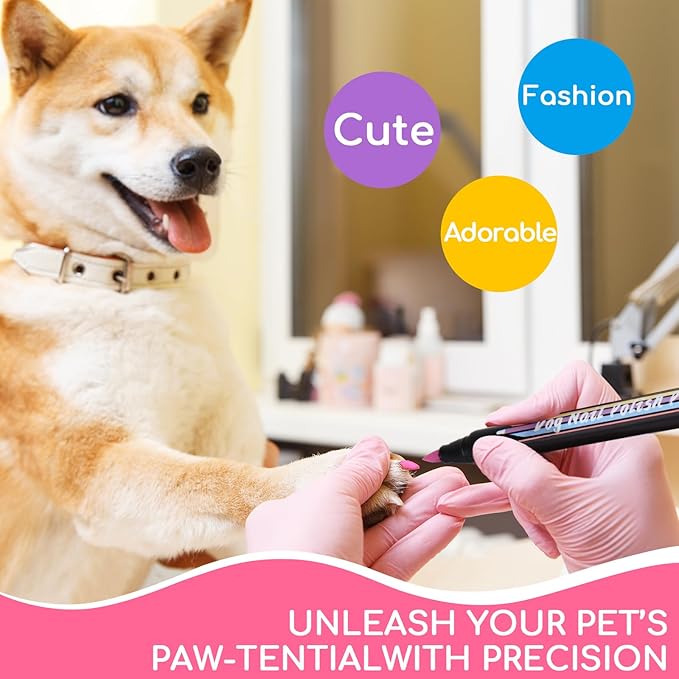 Dog Nail Polish， Dog Nail Polish Pens Quick Dry-12 Colors, Pet Nail Polish Set for Dogs， DIY Dogs Puppy Nails, Dog Safe Nail Polish Non Toxic, Odorless, Easy to Applyt