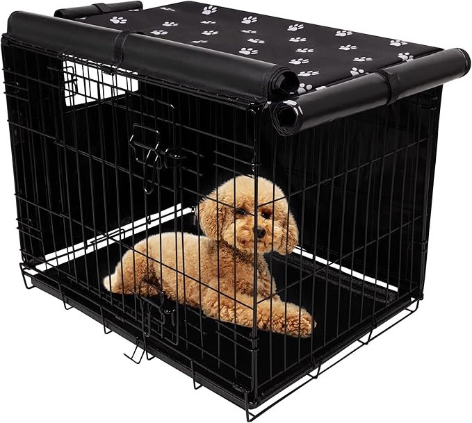 Dog Crate Cover for Wire Cages 24 30 36 42 48 Inch Outdoor Pet Kennel Cover Machine Wash & Dry (Cover Only) (48 Inch Crate Cover (48"x30"x33"))