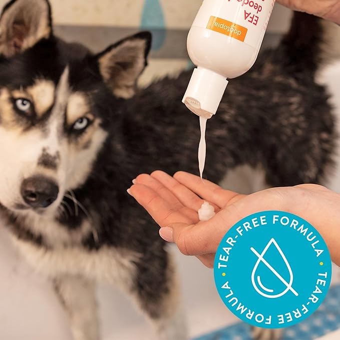 Essential Fatty Acid (EFA) Deodorizing Shampoo for Dogs and Pets (12oz) – Cherry Blossom Scent | Soothing Shampoo Rich with Moisturizing Emollients | Tearless, Soapless & Alcohol-Free