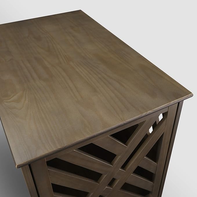 Casual Home Wooden Lattice Pet Crate, End Table, Taupe Gray