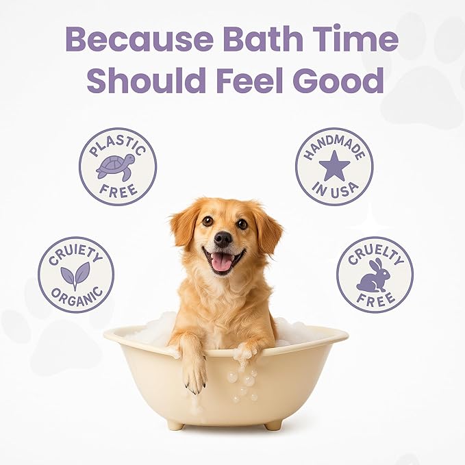 Gentle All Natural Dog Shampoo for Dry Coat for Sensitive Skin | Bar Shampoo for Dogs | Organic Dog Shampoo Sensitive Skin | Lavender (2)