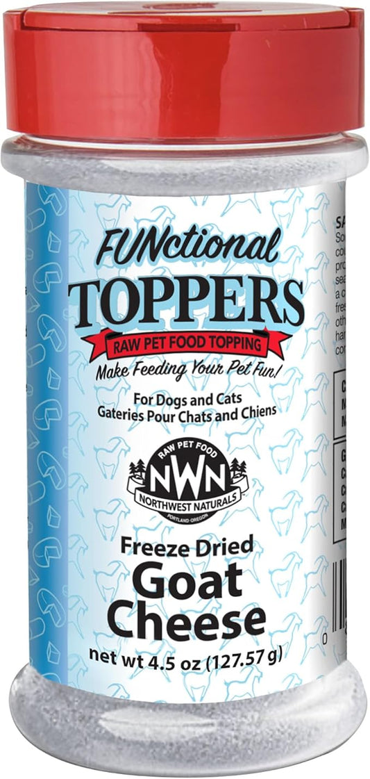 Northwest Naturals Freeze-Dried Goat Cheese Functional Topper - for Dogs & Cats - Healthy, 1 Ingredient, Human Grade Pet Food, All Natural - 4.5 Oz (Pack of 1)