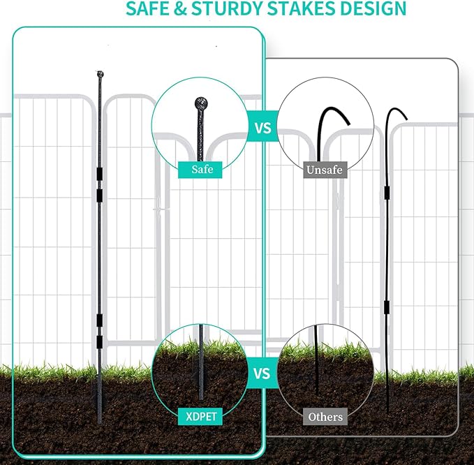 Dog Playpen, Dog Fences for The Yard, Portable Outdoor Dog Playpen for Large/Medium/Small Dogs, Foldable Metal Dog playpen, with Doors (24 Panels, 40")