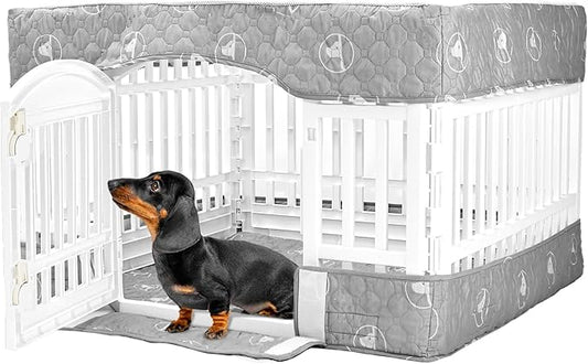 PJYuCien Dog Playpen Bottom Pad and Cover Fits for 36 Inch 4 Panels Exercise Pet Pen,Grey