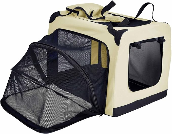 Pet Life Hounda Accordion Metal Framed Soft Folding Expandable Dog Crate - Collapsible Folding Pet Crate or Dog Kennel with Triple Expansion Room Large