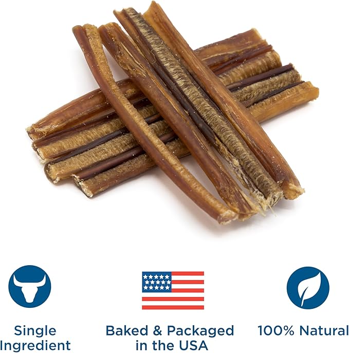 Best Bully Sticks for Dogs, 6 Inch, 8oz Pack - 100% Natural Grass-Fed Beef, Dog Bully Sticks for Medium/Large Dogs, Grain & Rawhide Free Dog Chews