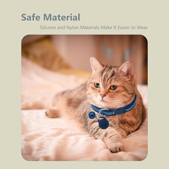 Silicone Bell Cat Tracker, Locator for Pets Only iOS, Dog Location Tracking Collar, Works Worldwide with Any Collar, No Other Fees, Huthur Tag