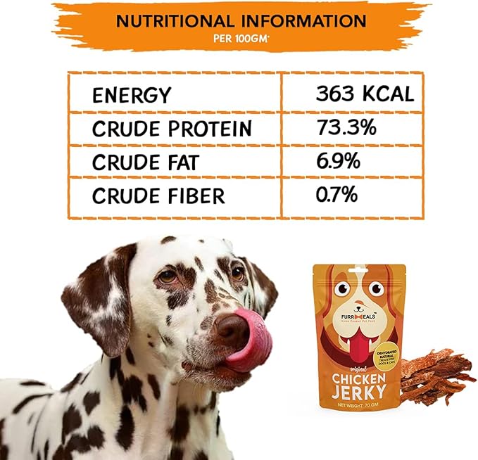 Original Chicken Jerky | High Protein Low Fat | Natural Treat for Dogs & Cats | Zero Preservative Human Grade Dog Treat | Pack of 1 x 70gm