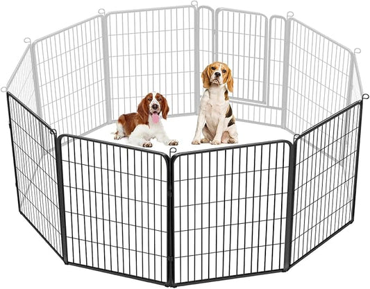 Dog Playpen Indoor Dog Fence Outdoor for Yard, 32inch 4 Panels Dog Pens Outside Anti-Rust Puppy Pen Dog Exercise Pen with Lock for Medium Small Dogs, Portable Pet Fence for Yard RV Camping