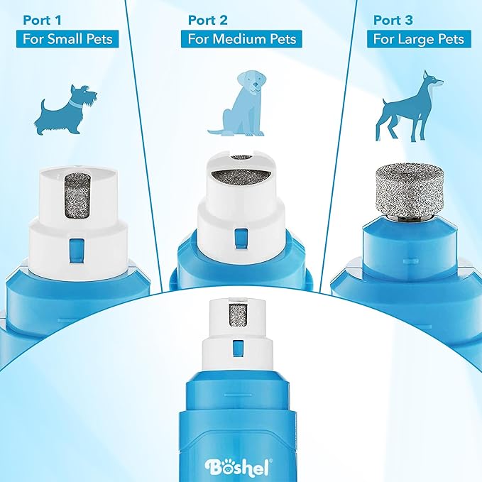 Boshel Pet Nail Grinder for Dogs, Dog Nail Grinder Quiet Noise, Dog Nail Trimmers for Large Dogs to Small Puppy & Cats, Nail Clippers for Dogs, Dog Nail File, Dog Nail Trimmer, Dog Toenail Grinder