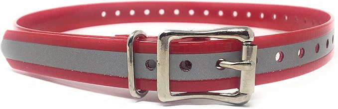 Replacement Strap for Dogtra Collars - 3/4" Wide Ultra-Durable Dog E-Collar Replacement for Training, Bark, Shock, Electric, and GPS Collars - 28" Adjustable Length Reflective Red