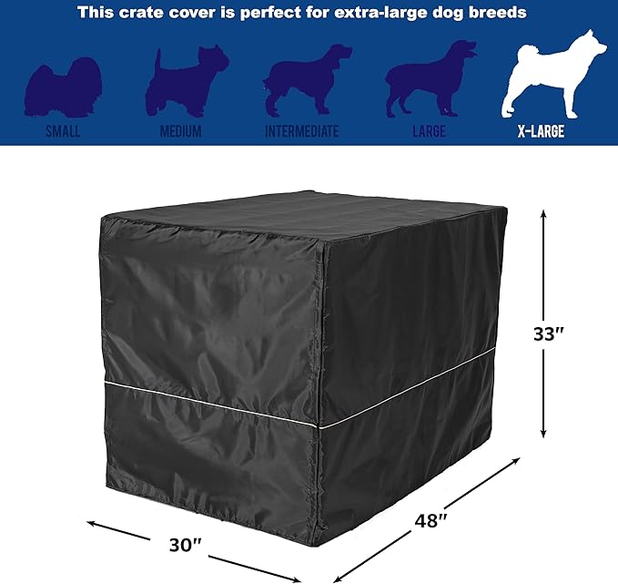 MidWest Homes for Pets Dog Crate Cover, Privacy Dog Crate Cover Fits MidWest Dog Crates, Crate Cover Only, Machine Wash & Dry, Black, 48-Inch