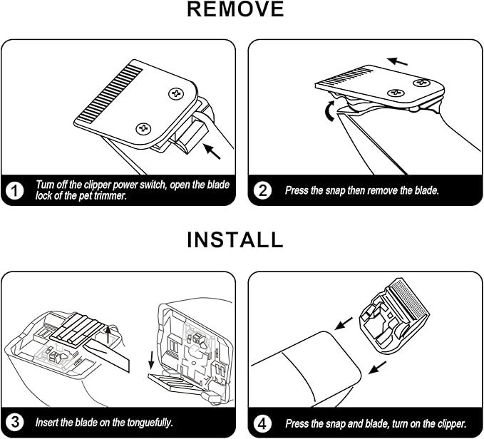 7F Cut Length 1/8"(3.2mm) Detachable Ceramic Pet Dog Clipper Blades Compatible with Most Andis,Oster A5 Wahl KM Series Clippers