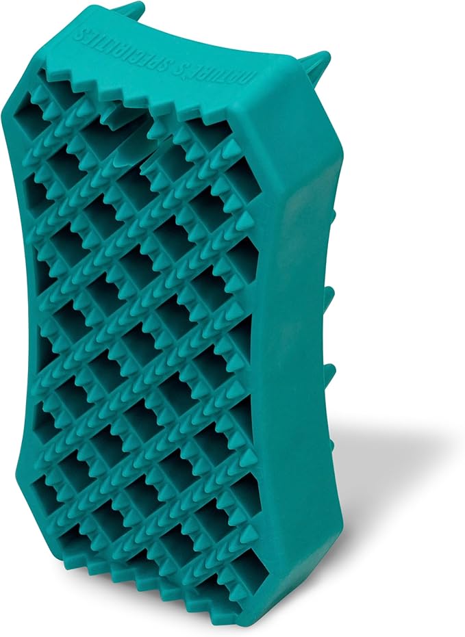 Nature's Specialties Waterproof Dog Bath Brush, Wet or Dry Coats, Grooming and Massage Rubber Comb for Dogs, Strong Grooming Rubber Bath Brush, Scrubber for Shower Bathing, Green