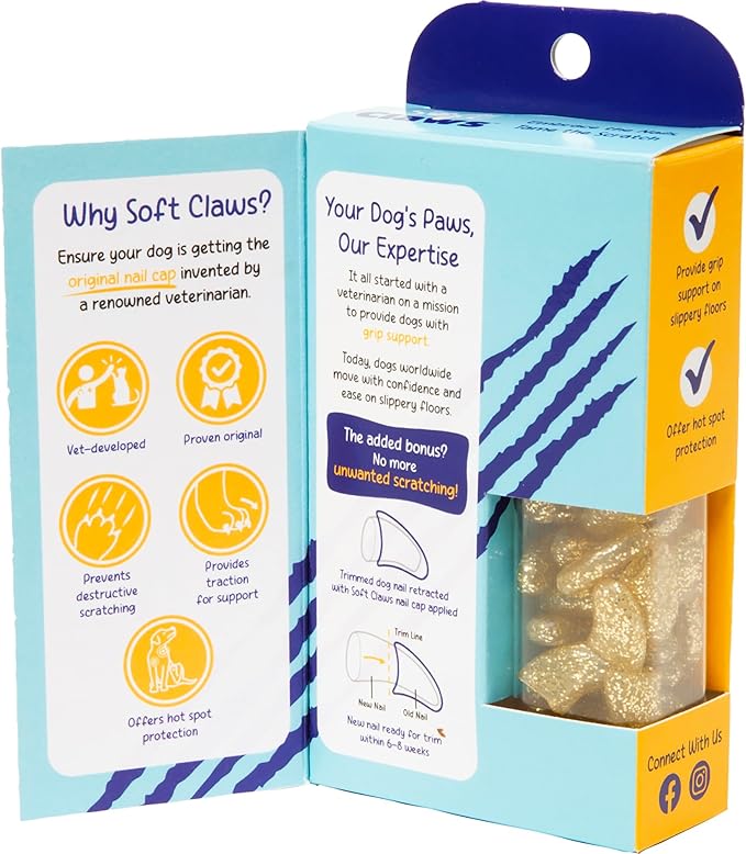 Canine Soft Claws Nail Caps, XX-Large, Gold