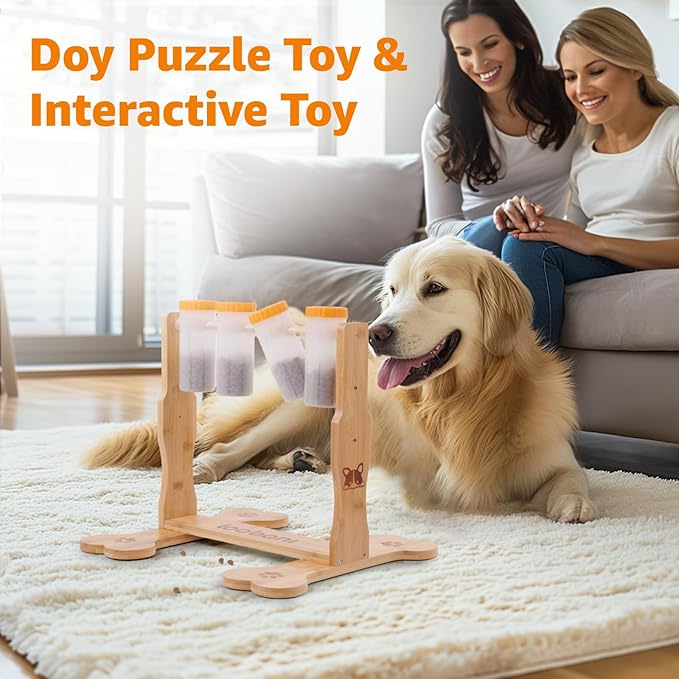 LOOBANI Dog Puzzle Toys Wooden - Interactive Toys for Boredom, IQ Training and Mental Brain Stimulation, Treat Dispensing and Entertainment Toys/Food Slow Feeder for Small to Large Dogs