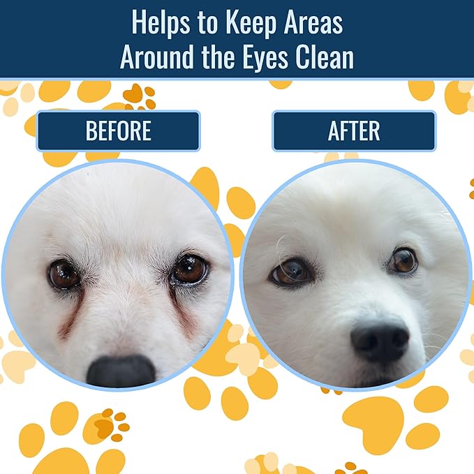 HealthSmart Ear & Eye Wipes for Dogs & Cats, Puppy & Kitty Essentials, Gently Formulated, Removes Debris Around Ears & Eyes, 100 Count, Travel Size