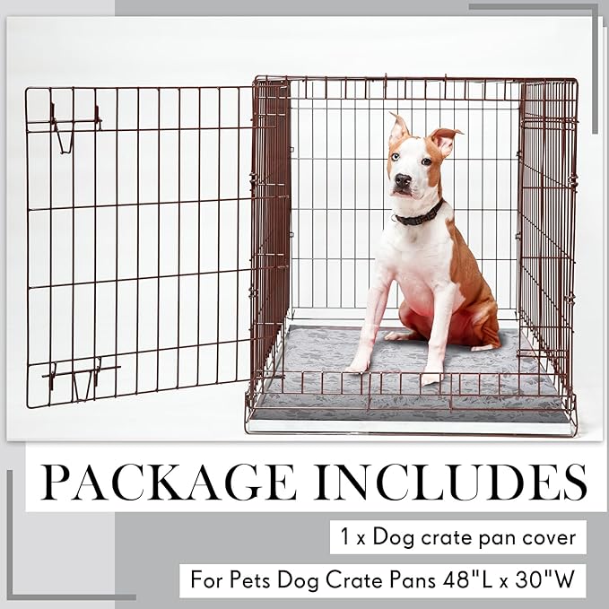 Dog Crate Pan Cover Dog Bed Cover Washable Dog Crate Liner for Pets Dog Crate Tray, Pan Cover Only, Fit for 48 x 30 Inch (Hemp Flower)