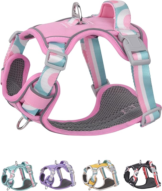 Petank Dog Harness for Small Dogs, Dog Harness with Handle, Small Dog Harness, Puppia Dog Harness, Dog Vest Harness, Dog Harness No Pull, Puppy Harness, Pink Dog Harness. (Pink, XXS)
