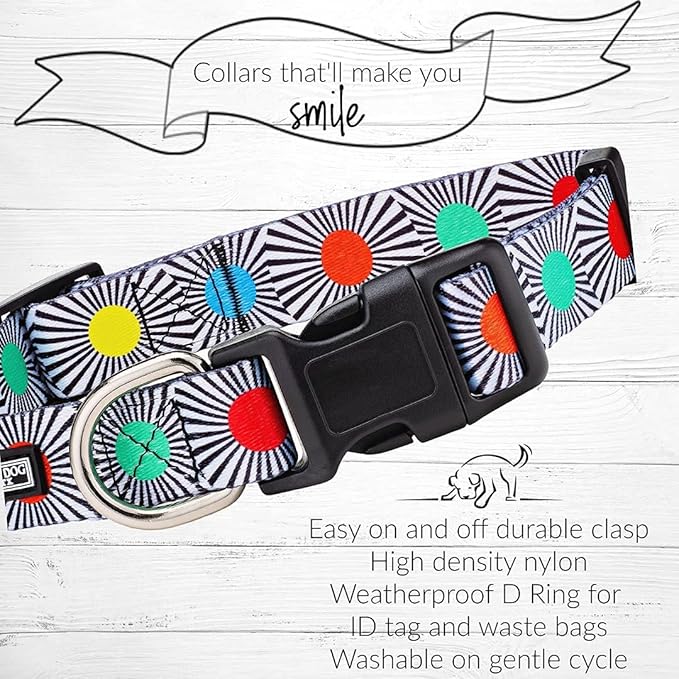 Lucky Love Dog, Adjustable Fun Style Collar for Dogs, Comfortable & Soft Bright Color Dog Collar - (Medium, SOCO Collar)