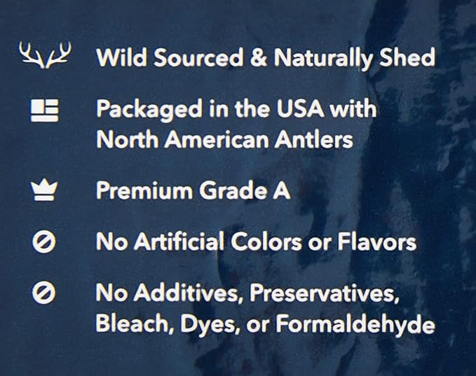 Amazon Brand - Wag Dog Deer Antler Chew, Naturally Shed, Whole, Large 8-9.5 inches (Best for Dogs 30-45 lbs), 3.20 Ounce (Pack of 1)