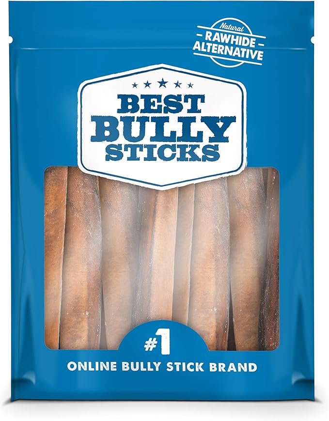Best Bully Sticks 6 Inch Jumbo Bully Sticks for Large Dogs - 100% Natural, Grass-Fed Beef - Single Ingredient Grain and Rawhide Free Bully Stick Dog Chews | 25 Pack