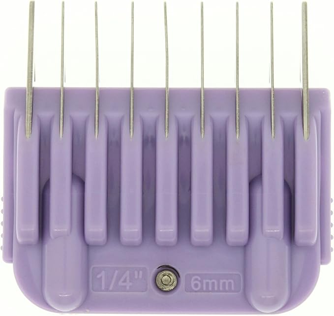 6mm 1/4" Animal Clipper Guard Attachment (Not Compatible on 5-in-1 Blade) for A5 Series Clippers |Stainless Steel Blade for Dog Groomers| Snap-On/Off Guard Combs for Dog Grooming (Standard COMB6MM)