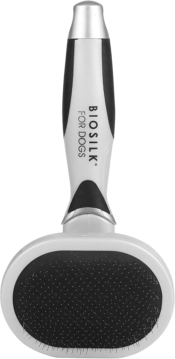 BioSilk for Pets Slicker Dog Brush for Pet Hair Removal | Removes Mats, Tangles & Loose Hair with Minimal Effort & Comfort | Suitable for Long or Short Haired Dogs