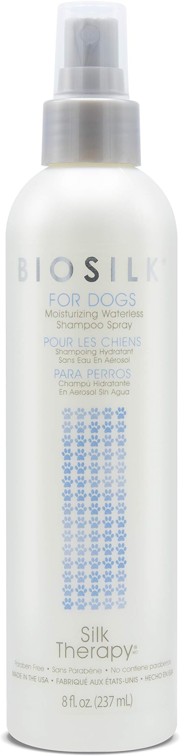 BioSilk for Dogs Silk Therapy Deep Moisture Waterless Shampoo Spray, 8 oz | Best Waterless Shampoo Spray for All Dogs and Puppies, 8 Ounces Dry Dog Shampoo