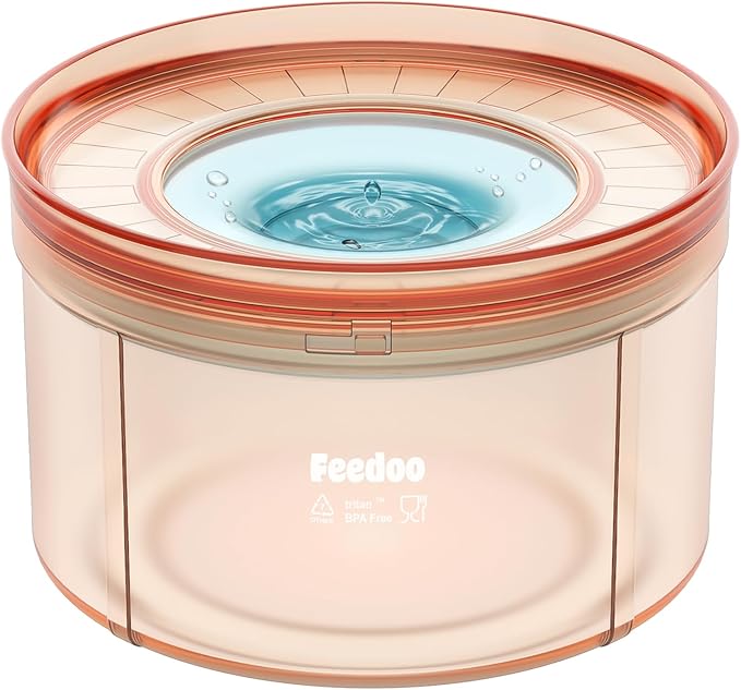 1Gallon/128oz Dog Water Bowl No Spill, Tritan BPA Free Spill Proof & No Splash Dog Water Bowl for Messy Drinkers, Slow Drinking Water Bowl for Large Dogs, Anti-Digging Paws【Living Coral】