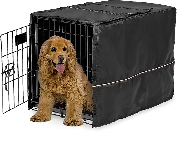 MidWest Homes for Pets Dog Crate Cover, Privacy Dog Crate Cover Fits Midwest Dog Crates, Crate Cover Only, Machine Wash & Dry, Black, 30-Inch