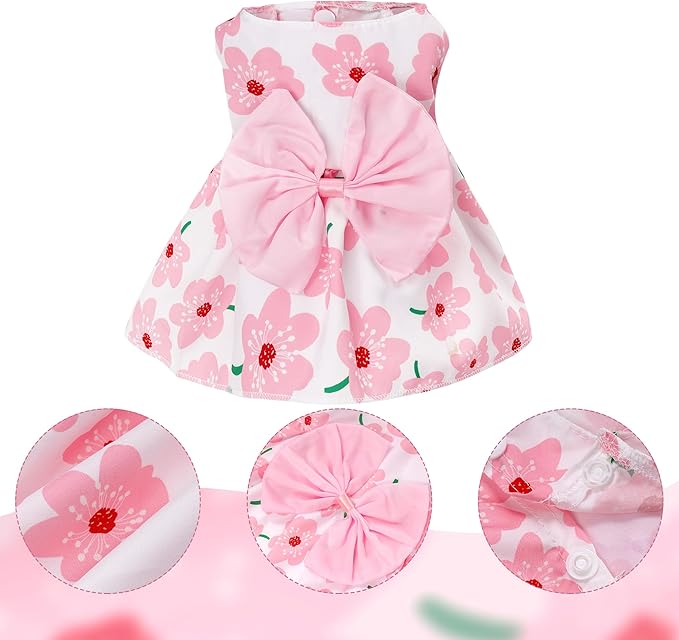 choyaxo Floral Dog Dress Cute Dog Skirt Pet Dress Summer Pet Clothes for Puppy Small Cats