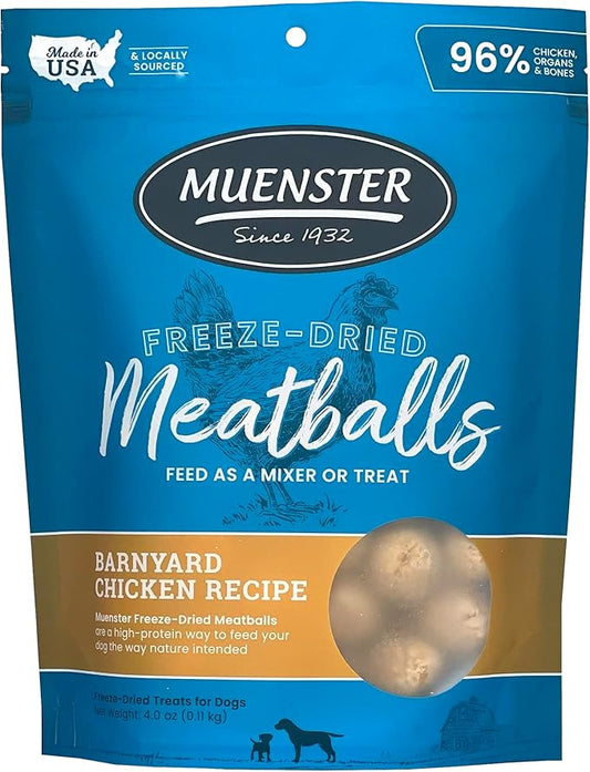 Muenster Freeze-Dried Meatballs Barnyard Chicken Recipe, 4 oz Package