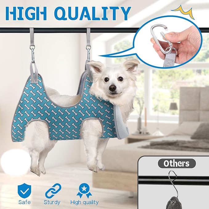 Supet Dog Grooming Hammock Harness for Cats Dogs, Relaxation Pet Grooming Hammock Restraint Dog & Small Animal Leashes Sling for Grooming Dog Grooming Helper for Nail Trimming Clipping Grooming L