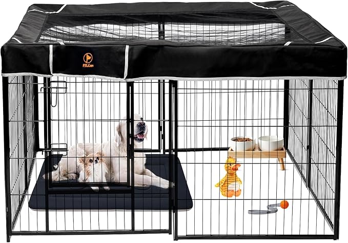 PJYuCien Square Top Cover - Fits 8 Panels 24 Inch Width Metal Dog Fence Dog Playpen (Note: Only PlayPen Top Cover, NO PLAYPEN!!!)…