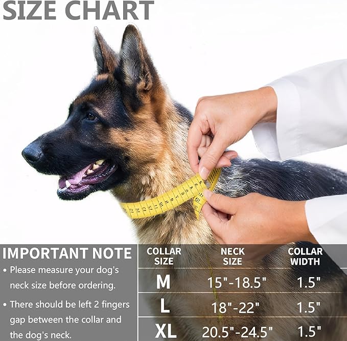 KCUCOP Tactical Dog Collar, Heavy Duty Dog Collar with Handle and Metal Buckle, Military Thick Dog Collars for Medium and Large Dogs(Green-L-Reflective, 1 Patch)