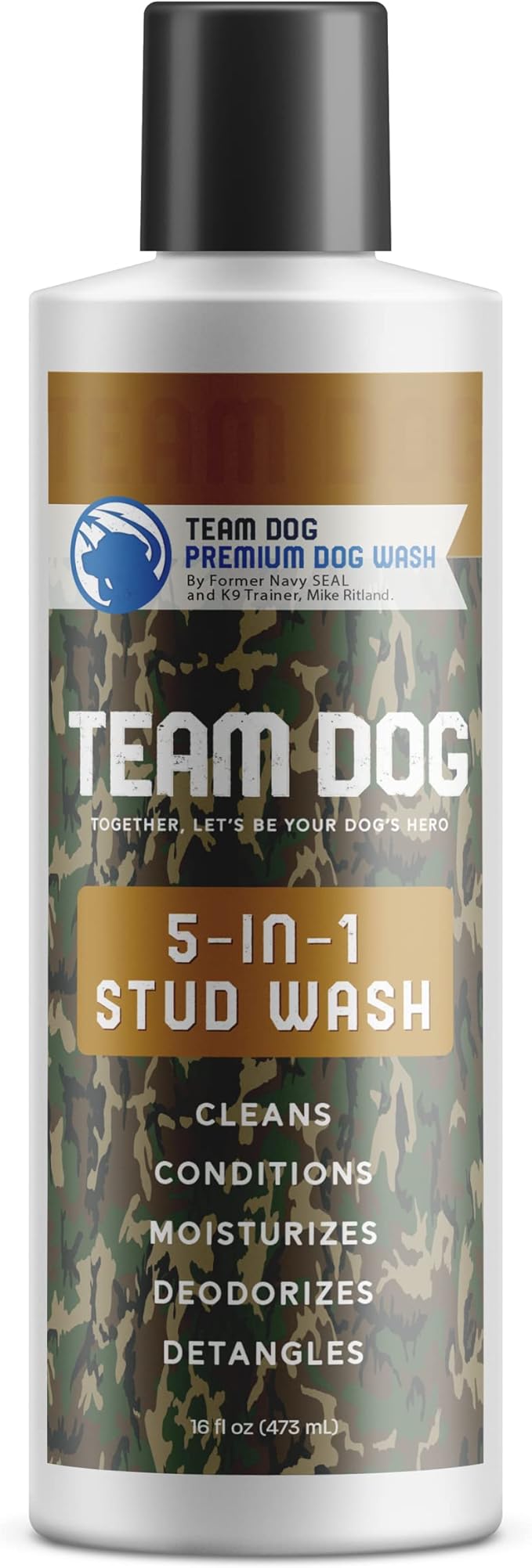 TEAM DOG 5 in 1 Oatmeal Shampoo for Dogs | Moisturizing, Detangling & Deodorizing Dog Shampoo and Conditioner | for Allergies & Sensitive Skin | No MEA/DEA, Phosphate, Sulfates, Parabens | 16 Fl Oz