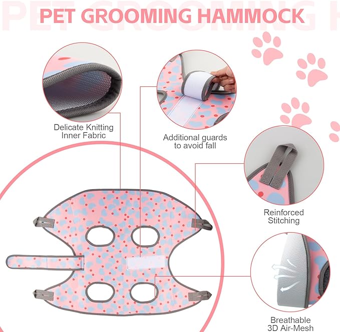 Dog Grooming Hammock for Medium/Large Dogs with Nail Clippers/Nail Trimmers, Dog Grooming Harness for Nail Trimming, Pet Grooming Sling Helper