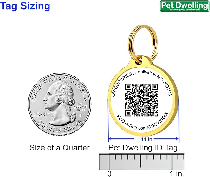 Premium NFC & QR Code Smart ID Tag for Dogs - Easy Scanning, Instant Profile Access, Real-Time Location Alerts(Gold Paw)