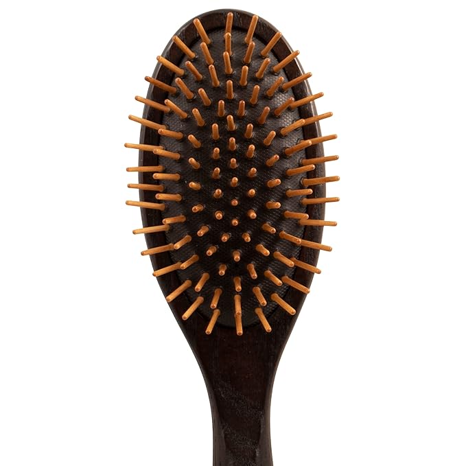 Chris Christensen 20 mm Oval Wood Pin Dog Brush, Real Wood Pins, 100% Static-Free, Redistributes Natural Oils into Coat, Reduces Painful Pulling, Large, Brown, Groom Like a Professional
